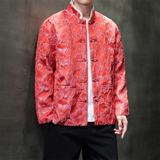 新品新中式肌理提花立体浮雕夹克立领蝴蝶金属盘扣西装JK110，男装夹克，星座305A（原312A-1）