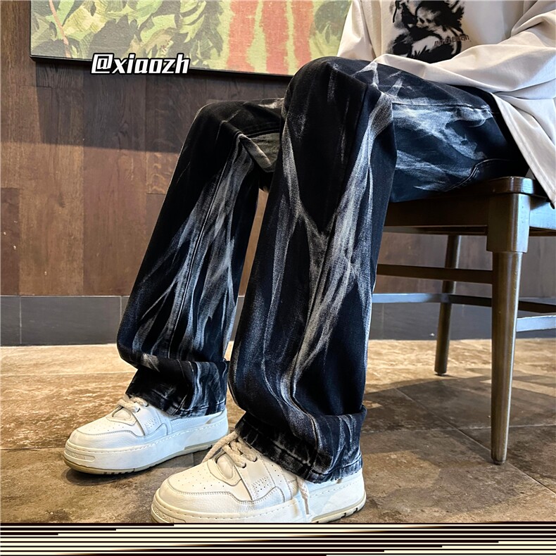 XZ616秋冬新款重磅扎染微喇水洗牛仔休闲长裤TY1121特P65控88,男装牛仔裤,星座512A（原616）
