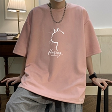 麂皮绒短袖t恤男大码半袖男酒店风JD82344-P25，男装T恤，电商A040