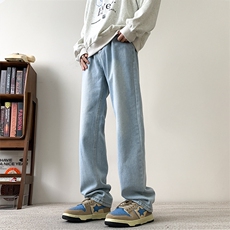 现货主推款加大码纯色直筒牛仔裤男XZ-310A-2BK305P50控78，男装牛仔裤，星座310A-2