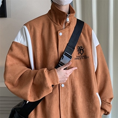特P76控12824/秋季重磅鹿皮绒美式刺绣翻领夹克外套JK2309，男装夹克，电商B370