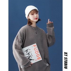 @中性风 冬新款2021毛衣圆领纯色针织衫上衣 A125-C011-P65 女类图片