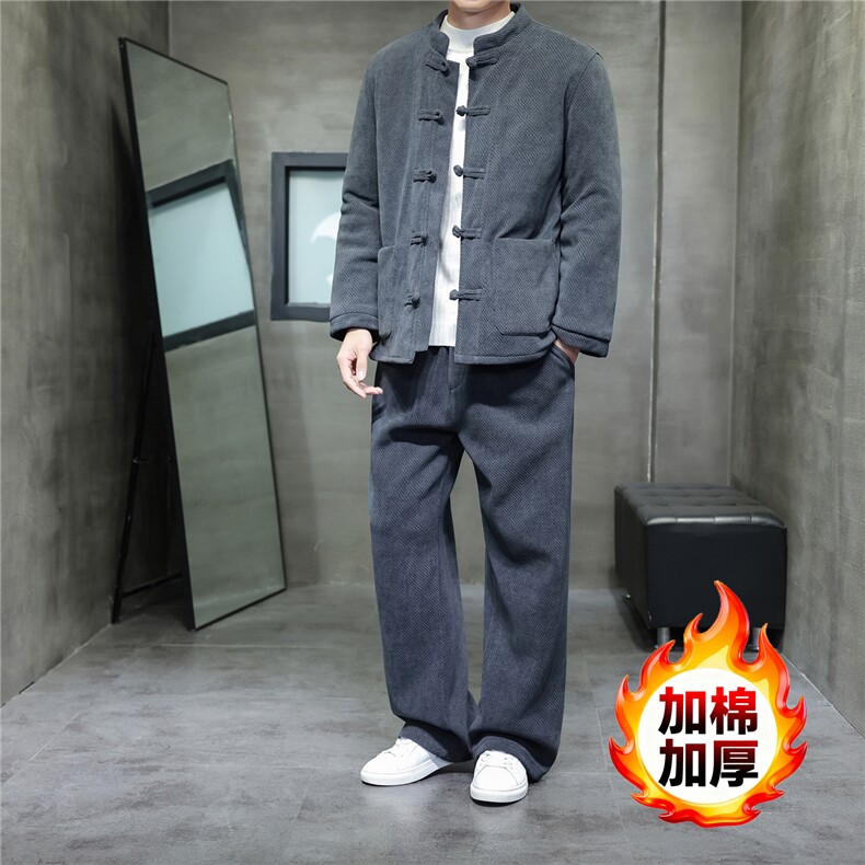 2025冬季风套装中式复古唐装棉衣棉绒保暖棉袄TZ2534-P205,男装棉衣,电商A008