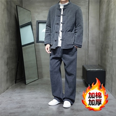 2025冬季风套装中式复古唐装棉衣棉绒保暖棉袄TZ2534-P205，男装棉衣，电商A008