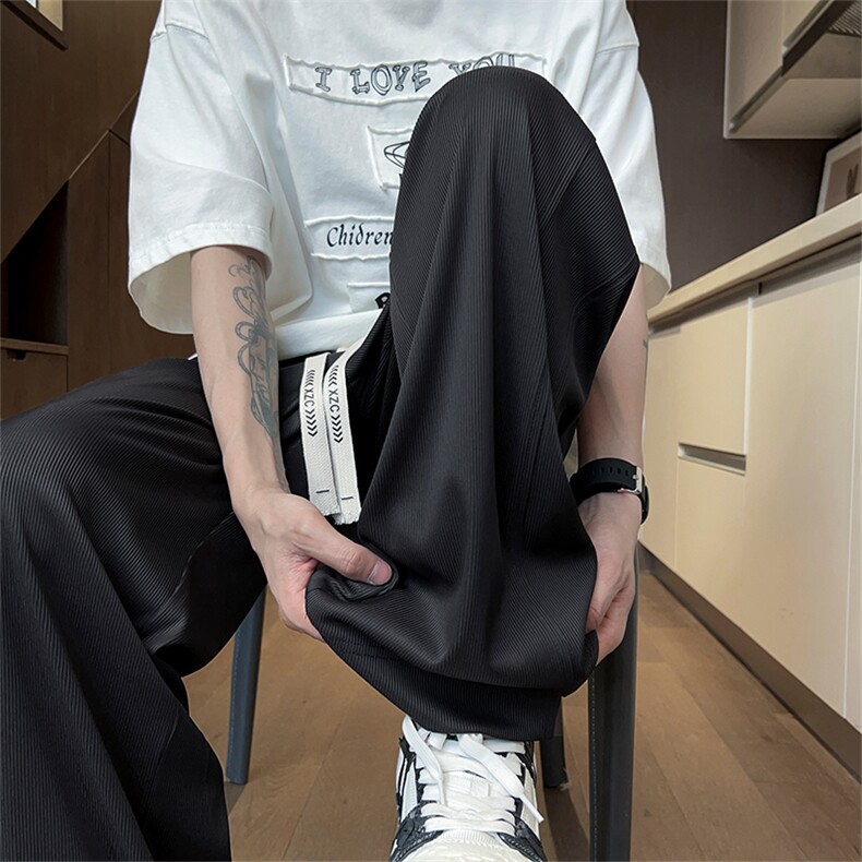 X2395-TP35控价58冰丝男休闲裤薄款长裤垂感夏季2024宽松显瘦男,男装休闲裤,电商A102-1