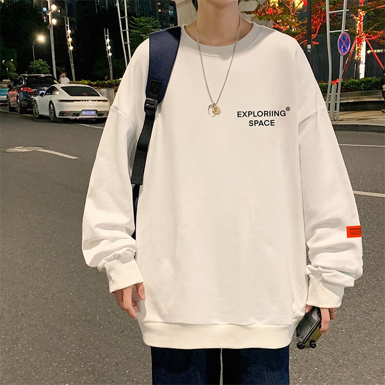 S6244-P28  NASA秋季圆领卫衣男大码韩版宽松长袖外套图片