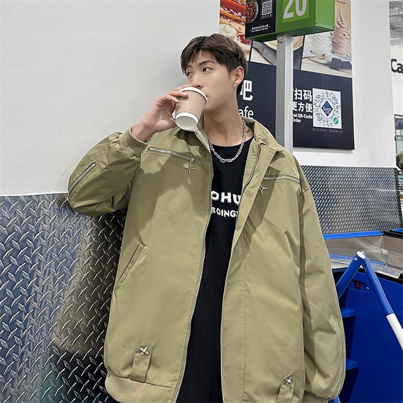 MC258-P78现货！高质量夹克星星金属拉链装饰控11，男装夹克，星座1611A-1