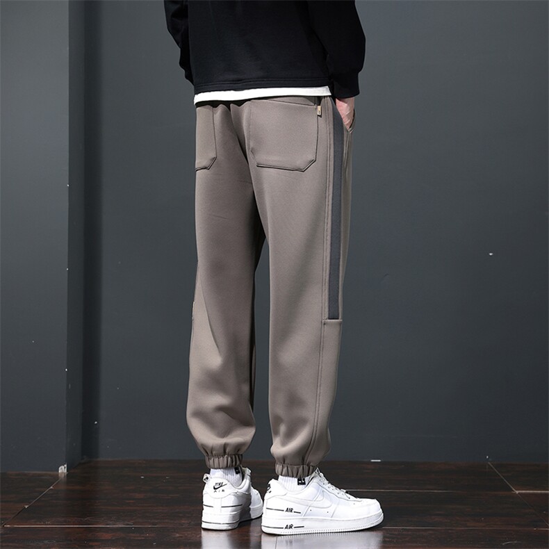 休闲裤子男秋冬宽松哈伦束脚裤青少年运动卫裤D5039-P50/加绒P60,男装休闲裤,星座509