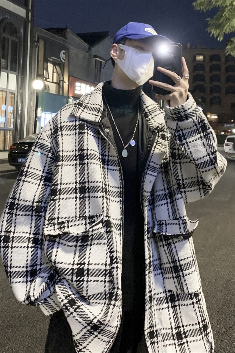 男士大衣男秋冬季新款潮牌夹克港风宽松粗织外套J6511P85,男装夹克,电商A157