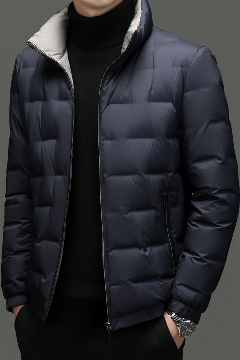 DF2373钱塘2020-2冬季厚款简约立领新款中年男士羽绒服P178,男装羽绒服,钱塘207-2