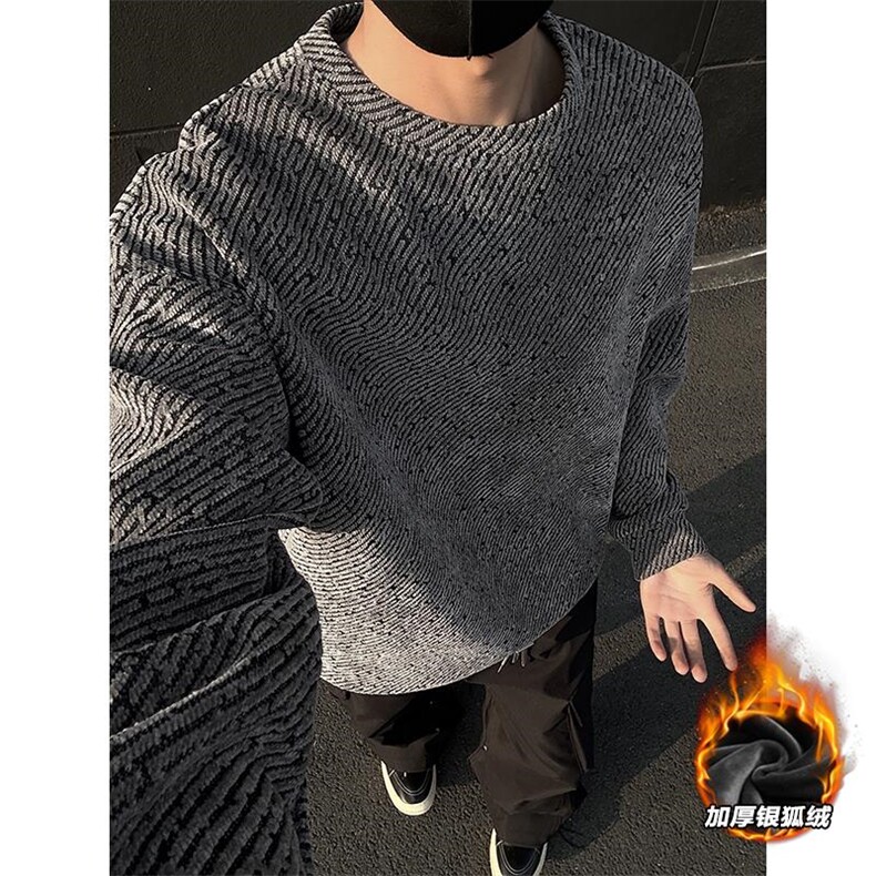 520g高克重雪尼尔斜纹加绒银狐绒长袖卫衣男W5064J加绒-特P40控78,男装卫衣,电商A001-1
