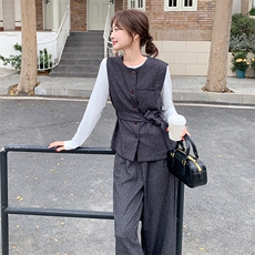 新款现货主推时尚三件套2510-P185-K268，女装套装/套裙，2C129
