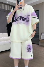 夏季冰感运动短袖T恤套装宽松潮流百搭时尚两件套A436-1170-P55，男装T恤，电商A436