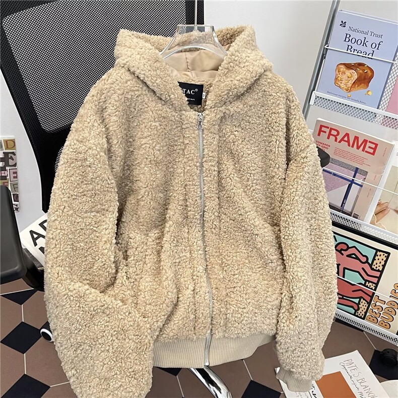 双面穿座山雕毛毛外套女冬季加厚保暖毛领棉服夹克潮流简约,男装夹克,星座506A