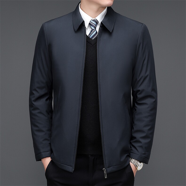 V3632钱塘2020-3商务休闲简约冬季厚款中年男士夹克外套P125图片