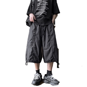 V115-P42 痞帅工装七分裤男女夏季ins潮牌百搭宽松阔腿短裤图片