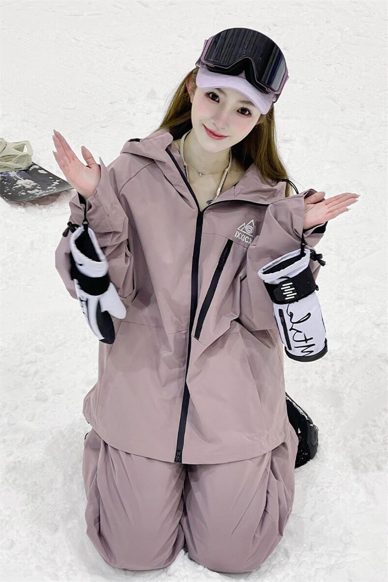 冬新两件套中性风加厚保暖外套男女同款防风滑雪服套装TZ027-P240,男装休闲套装,电商A001-1