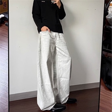 弹力修身牛仔裤男士春季个性帅气休闲裤子男款韩版潮流复古直筒裤，男装牛仔裤，星座506A