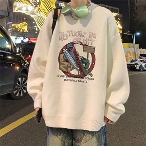 港风夜景宽松时尚圆领毛衣TPM6851 特批45控78 加绒特批55控88图片