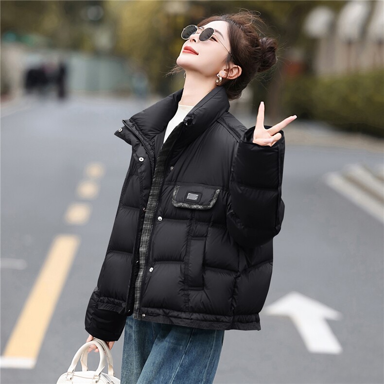 设计感高品小个子羽绒服女短款2025冬季新款法式高级感白鸭绒外套,女装羽绒服,意芙