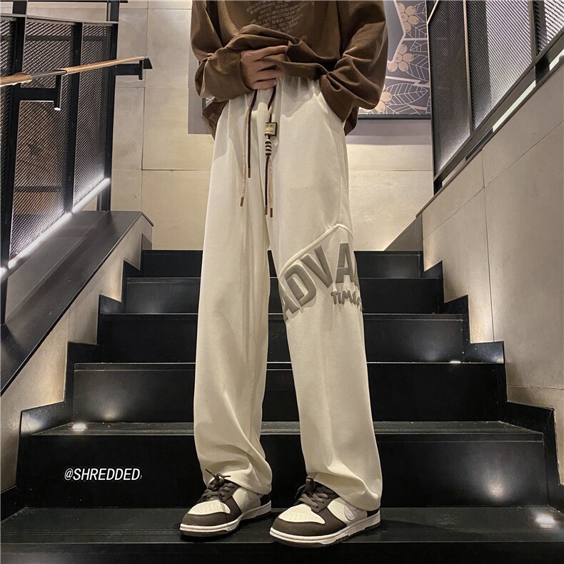 抖音品质春季新款潮流字母印花休闲裤卫裤B315-K23404-特p30控58,男装休闲裤,电商B315