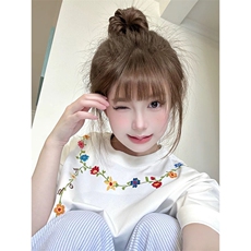 万针全刺绣工艺抖音得物高品质260克重磅纯棉双纱美式高街短袖T恤，男装T恤，电商A486-1