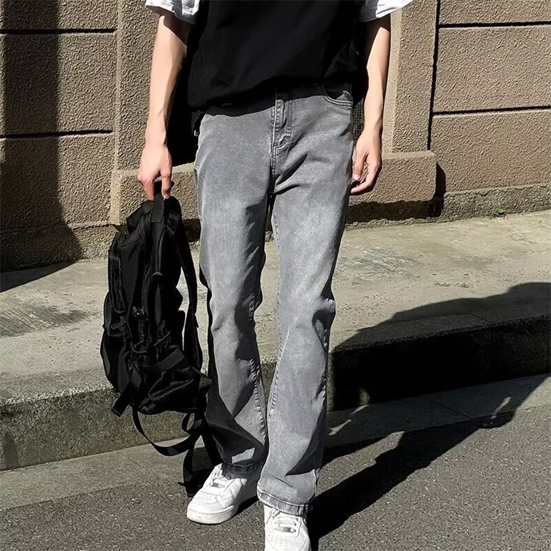 牛仔裤男夏季新款小众高街vibe潮牌美式复古水洗修身直筒休闲长裤,男装牛仔裤,星座1013