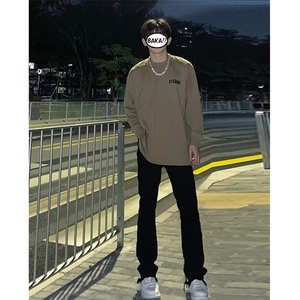 现货秋冬款加绒黑色牛仔裤男微喇裤子男牛仔裤N1631-加绒45常规35图片
