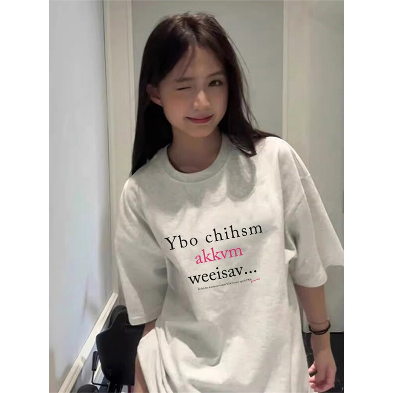 T0754-P25校园美式复古字母潮牌宽松T恤男女同款百搭上衣，女装T恤，星座617A-2