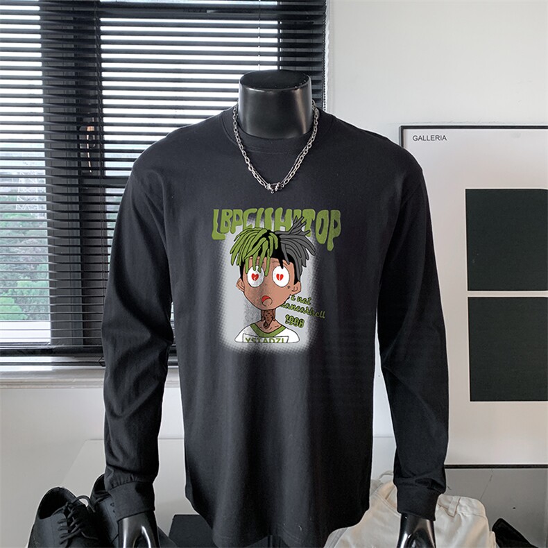 已注册港风纯棉260克高街抖音直播得物品质长袖T恤打底衫T4516P30，男装T恤，电商C408-1(原B339-1)