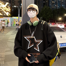 特批港风夜景宽松时尚字母印花圆领毛衣M1063P45控68，男装针织衫/毛衣，电商A247