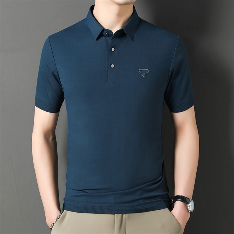 夏季男士短袖POLO衫休闲商务薄款T恤中年爸爸上衣CK862302-P70,男装Polo衫,星座1105-3