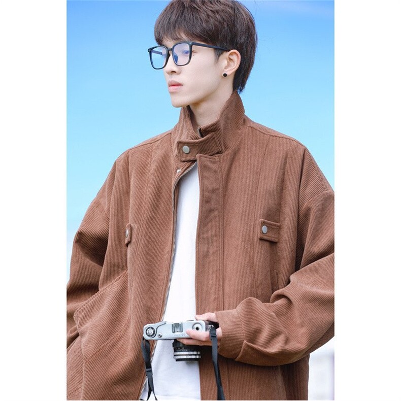 JK031 灯芯绒外套男款春秋季工装夹克2024新款男图片
