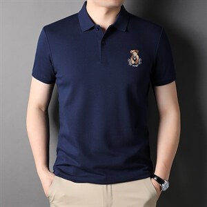 POLO衫男士短袖t恤翻领2023夏季新款潮牌休闲商务男装上衣图片