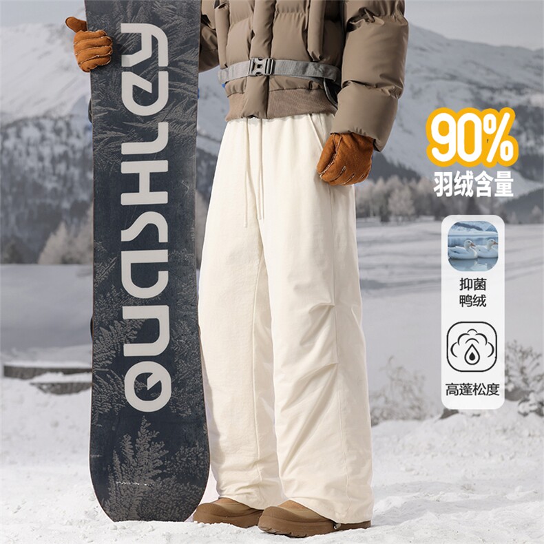 羽绒裤保暖户外休闲裤百搭冬季新款宽松滑雪裤5D2131-TP95188，男装棉裤，电商A102