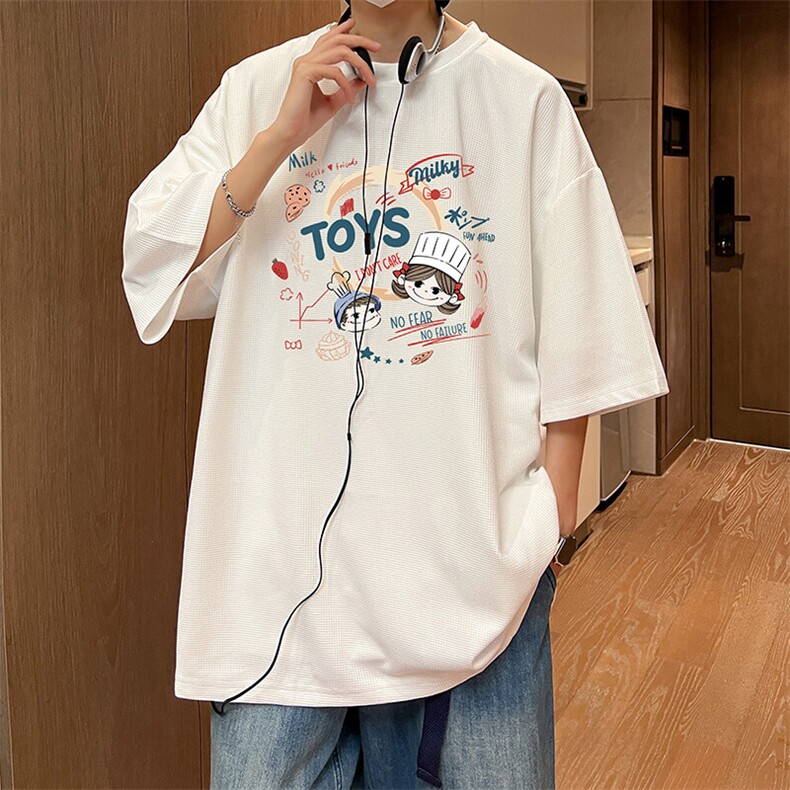 华夫格t恤男短袖男大码五分袖大皂风HT73385-P22,男装T恤,电商A040