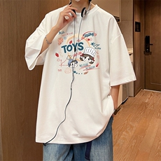 华夫格t恤男短袖男大码五分袖大皂风HT73385-P22，男装T恤，电商A040