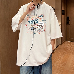 华夫格t恤男短袖男大码五分袖大皂风HT73385-P22