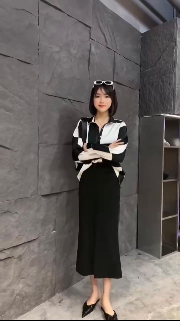2022秋季新款韩版百搭设计感气质菱格衬衫,女装衬衫,L·H·X