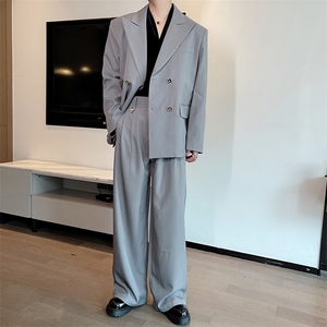 新款设计西服套装男时尚高级西装外套阔腿裤西装两件套TZ265-P190
