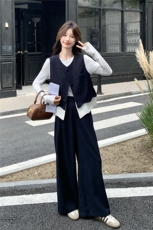 新款！大量！马甲白T阔腿裤两件套2C133-8977-P185-K248，女装套装/套裙，2C133