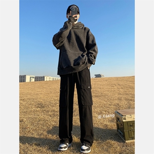 2024美式高街工装宽松直筒垂感阔腿裤棉715-6-BX20P65(控88）图片