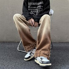 美式水洗复古牛仔裤男秋季潮牌宽松直筒痞帅vibe高街长裤6838-p49，男装牛仔裤，星座1008