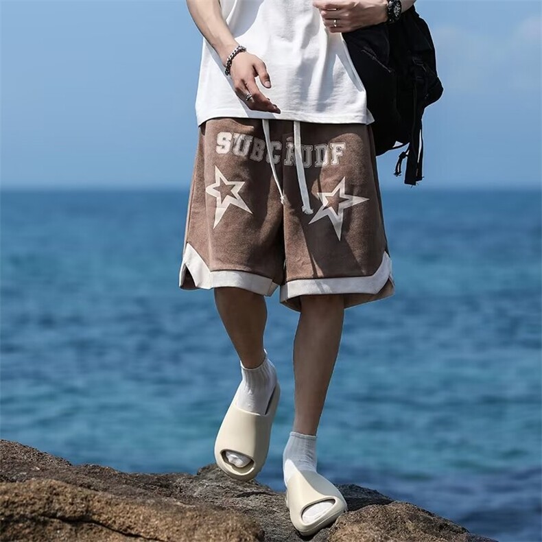 休闲短裤男士韩版潮流高街字母2024夏季新款ins五分裤K5221-P30,男装牛仔裤,星座412-3