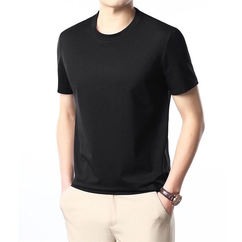 Z5037夏季新款男士T恤衫简约莱赛尔棉男士短袖圆领通勤男装，男装T恤，电商B360