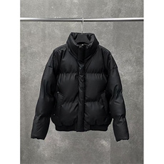 现货5W件冬季三防重磅硬挺boxy短款羽绒立领PU皮棉衣外套加厚棉服，男装棉衣，电商A486-1