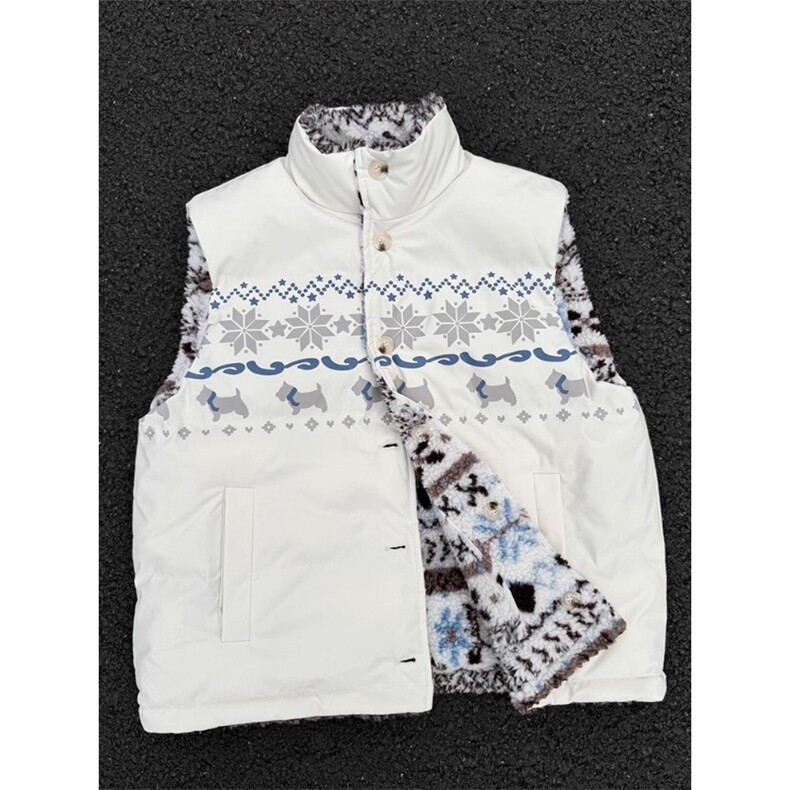 自制现货~高品质费尔岛双面穿羊羔绒马甲棉服外套MJ9019P68，男装棉衣，星座908