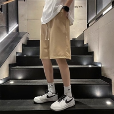 港风潮流新款纯色ins不规则设计宽松直筒短裤DK6053-P25，男装休闲裤，星座1109-3