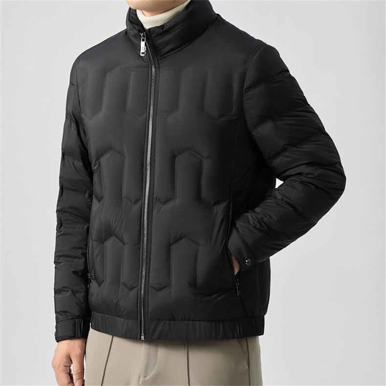 2025冬季立领90绒子白鸭绒羽绒服外套中青年男装加厚羽绒服夹克图片