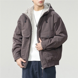 2025秋冬季双面穿毛绒工装棉服男潮牌宽松百搭加厚上衣服